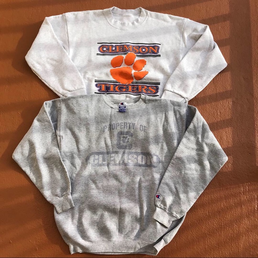 Clemson tigers vintage crew necks
